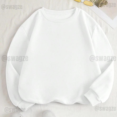 Fleece Basic Sweatshirt White