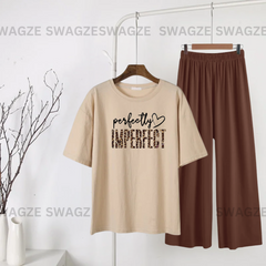 Casual Combo (perfectly imperfect) with brown flapper trouser