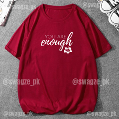 You are enough Drop Tee ( Maroon )