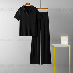 Black Blush Ribbed Co-Ord Set