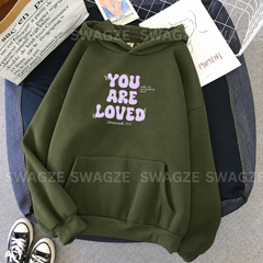Fleece Hoodie ( you are loved ) (OL08)