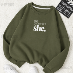 Fleece Sweatshirt ( The evolution of She ) (OL05)