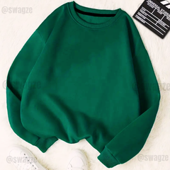 Fleece Basic Sweatshirt Green