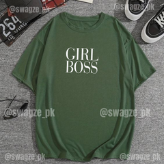 Girl Boss Drop Tee (olive green)
