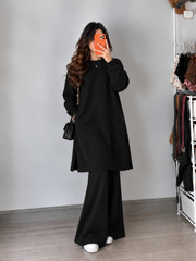 Long Fleece Sweatshirt Side Pocket with Black Flapper Trouser (Butterfly Bunch B01)