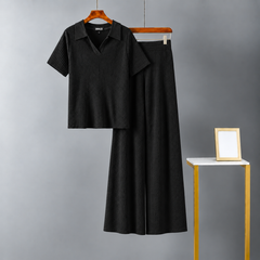 Black Blush Ribbed Co-Ord Set