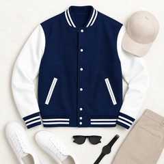Navy Blue Varsity Jacket (Unisex)