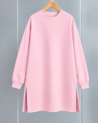 Long Fleece Sweatshirt Baby Pink