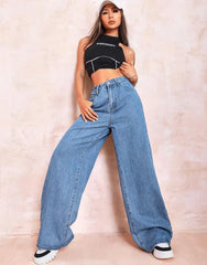 Wide leg Jeans (Mid Blue)