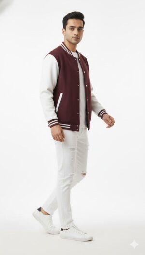 Varsity Baseball Jacket Maroon