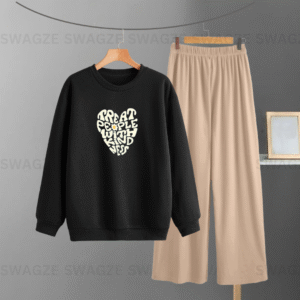 Winter Combo(treat people) black with beige flapper trouser