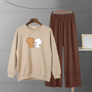 Winter Combo(cute bears) with brown flapper trouser
