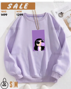 -Fleece Sweatshirt (powerpuff) lilac