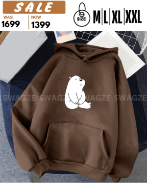 *Fleece Hoodie (ice panda) brown