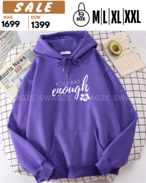*Fleece Hoodie (you are enough) dark purple