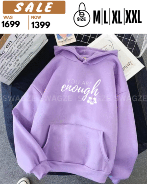 *Fleece Hoodie (you are enough) lilac