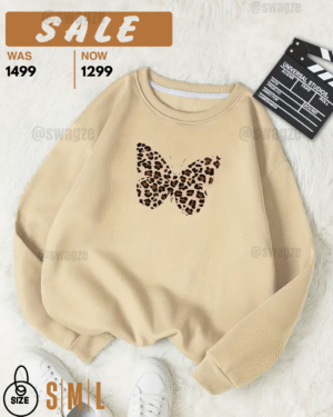 -Fleece Sweatshirt (cheetah heart)